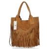 Firmowy Włoski Shopper w stylu Boho Vittoria Gotti Jasno Ruda